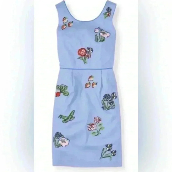 Stunning BODEN Blue Embroidered
Fruity Fun Dress 100% Cotton W/Pockets Size 4R - Picture 1 of 12